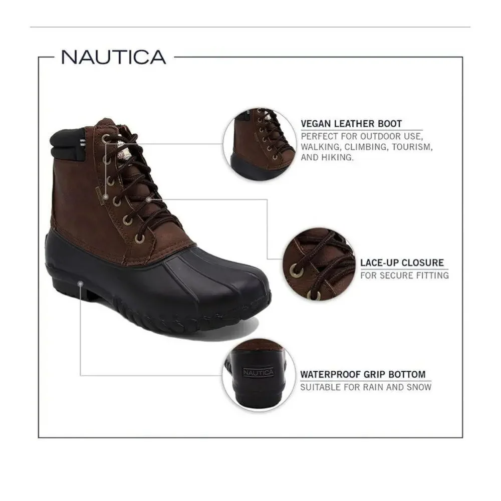 Nautica Mens Duck Boots Waterproof  Snow & Rain Size 8 NEW # box 473